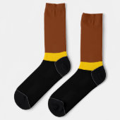 Braungelb-Schwarz-Blockstil-Design Socken (Linkes Detail)