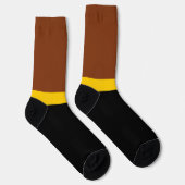 Braungelb-Schwarz-Blockstil-Design Socken (Rechts)