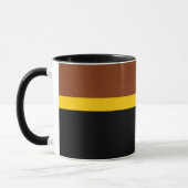 Braungelb-Schwarz-Blockstil-Design Tasse (Links)