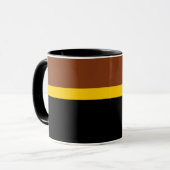 Braungelb-Schwarz-Blockstil-Design Tasse (Vorderseite Links)