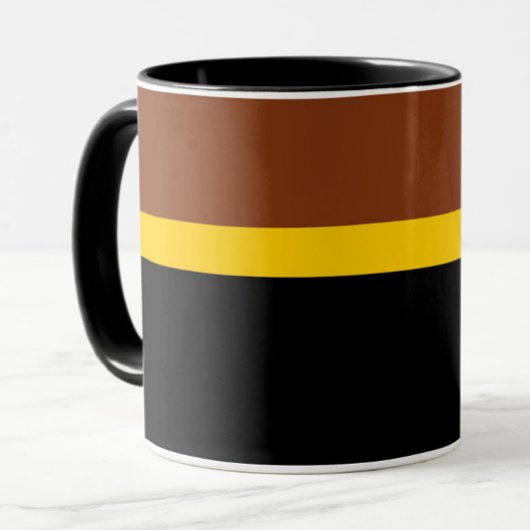 Braungelb-Schwarz-Blockstil-Design Tasse