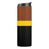 Braungelb-Schwarz-Blockstil-Design Thermosbecher (Nach links gedreht)