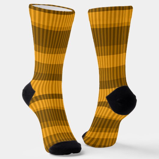 Braungelbe monochrome Streifen Socken (Gewinkelt)