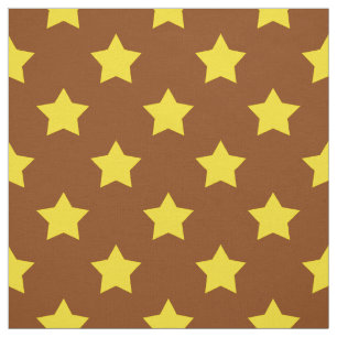 Braungelbe Sterne Muster dekorativ Textil Stoff