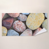 Braungelbe und graue Steine Badehandtuch (Badehandtuch)