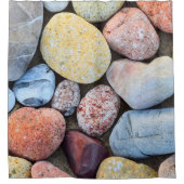 Braungelbe und graue Steine Duschvorhang (Vorderseite)