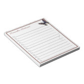 Braungelber Schmetterling Personalisierter Name Notizblock (angewinkelt)