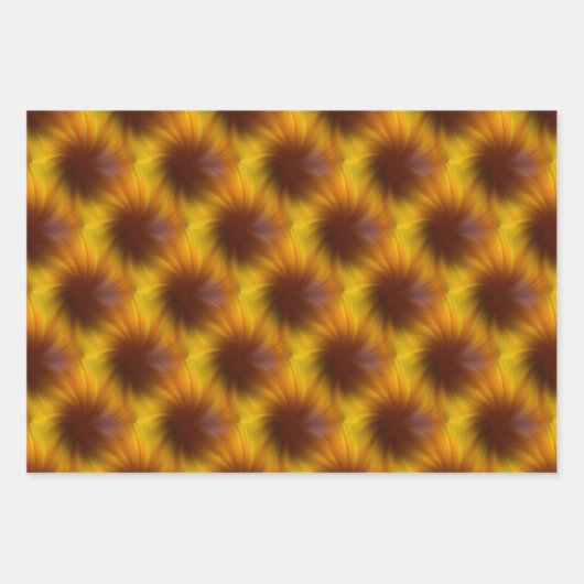 Braungelber Swirbel Abstraktes Muster Geschenkpapier Set (Vorderseite)