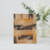 Braungelbes Abstract-Design Postkarte (Stehend Vorderseite)