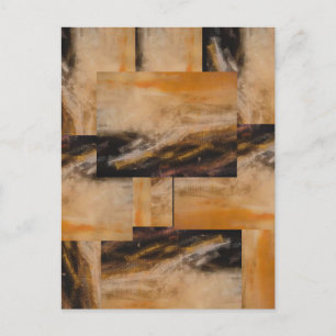 Braungelbes Abstract-Design Postkarte