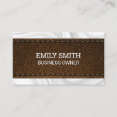 Braungestanztes Ledergewebe | Seidendrapery Visitenkarte (Vorderseite)