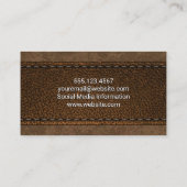 Braungestanztes Ledergewebe Visitenkarte (Rückseite)