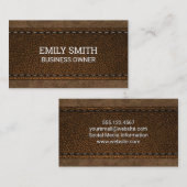 Braungestanztes Ledergewebe Visitenkarte (Vorne/Hinten)