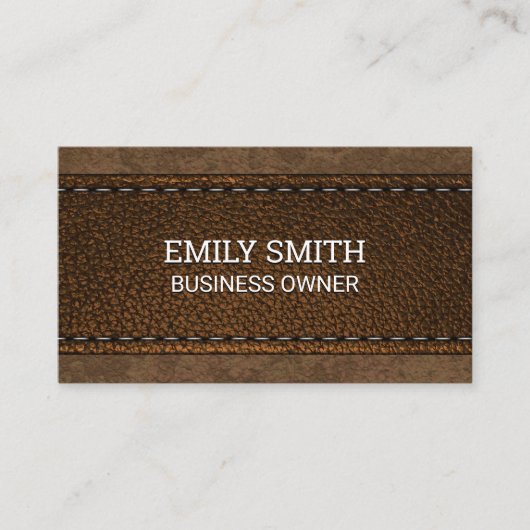 Braungestanztes Ledergewebe Visitenkarte (Vorderseite)