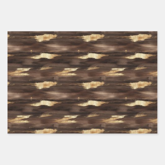 Braungold Abstrakt Geschenkpapier Set (Vorderseite)