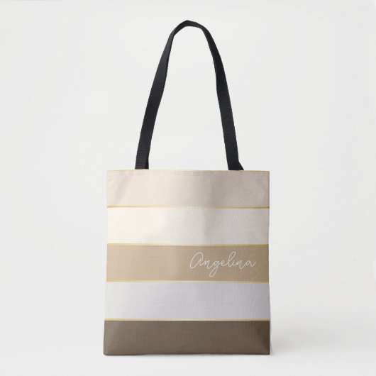 Braungold Custom Summer Color Block Streifen Tasche (Vorderseite)