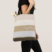Braungold Custom Summer Color Block Streifen Tasche (Von Nahem)