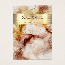 Braungold Glitzer Aquarellschmuckkarte