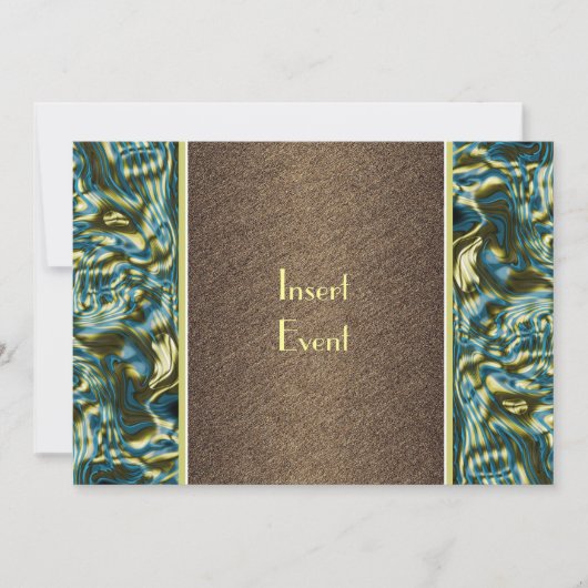 Braungold-grünes Party Einladung (Vorderseite)