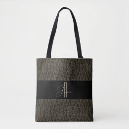Braungold Verlassen Ledermuster & Monogramm Tasche