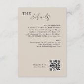 Braungrau | Chic Minimal Wedding QR Code Begleitkarte (Vorderseite)