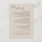 Braungrau | Chic Minimalistisch Wedding Details Ic Begleitkarte (Vorderseite)
