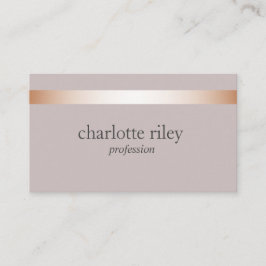 Braungrau | Moderne Rose Gold gestreift Stilvoll Visitenkarte