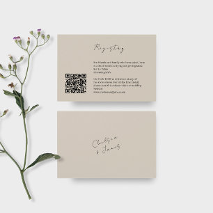 Braungrau QR Wedding Registry Enclosure Card