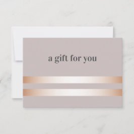 Braungrau | Rose Gold Elegante Geschenkkarte