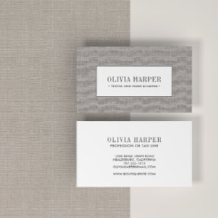 Braungrau Schlicht Elegante Linen Beruflich auss Visitenkarte