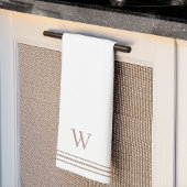 Braungrau | Seilstreifen Monogramm Geschirrtuch