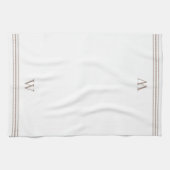 Braungrau | Seilstreifen Monogramm Geschirrtuch (Horizontal)