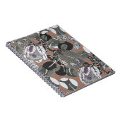 Braungraues Blumenmuster Notizblock (Rechte Seite)