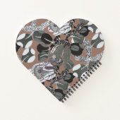 Braungraues Blumenmuster Notizblock (Rückseite)