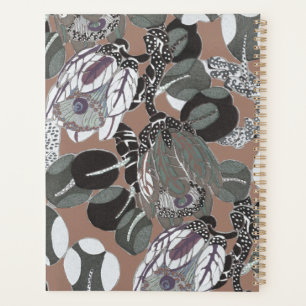 Braungraues Blumenmuster Planer