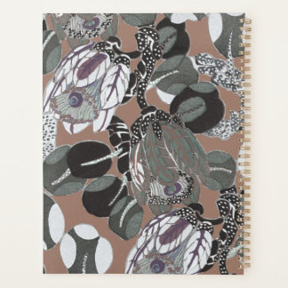 Braungraues Blumenmuster Planer