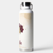 Braungrün beige gold botanisch trinkflasche (Rückseite)