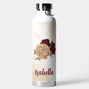 Braungrün beige gold botanisch trinkflasche