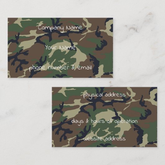 Braungrün Visitenkarte (Vorne/Hinten)