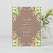 Braungrüne Chartreuse Hochzeit Einladung (Stehend Vorderseite)