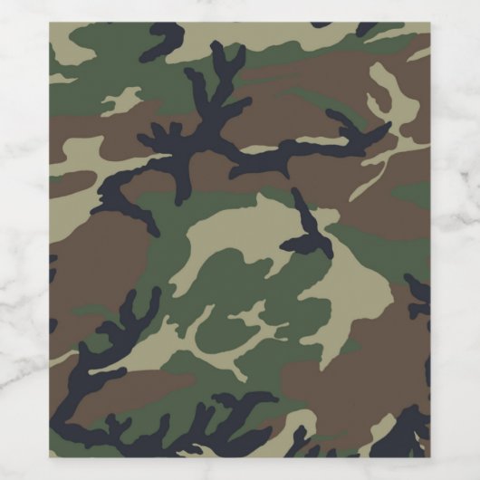 Braungrüne Tarnung Weinetikett (Einzelnes Label)