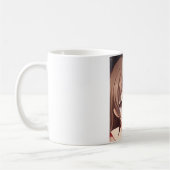 Braunhaarige Anime-Girl-Augen Kaffeetasse (Links)