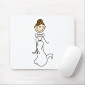 Braunhaarige Strichmännchen-Braut-Mauspad Mousepad (Mit Mouse)