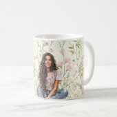 Braunhaariges Mädchen Blumen Kaffeetasse (VorderseiteRechts)