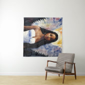 Braunhäutige Engel Watercolor Wandteppich (Beispiel (Horizontal))