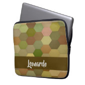 Braunhexagon Laptopschutzhülle (Vorderseite Links)