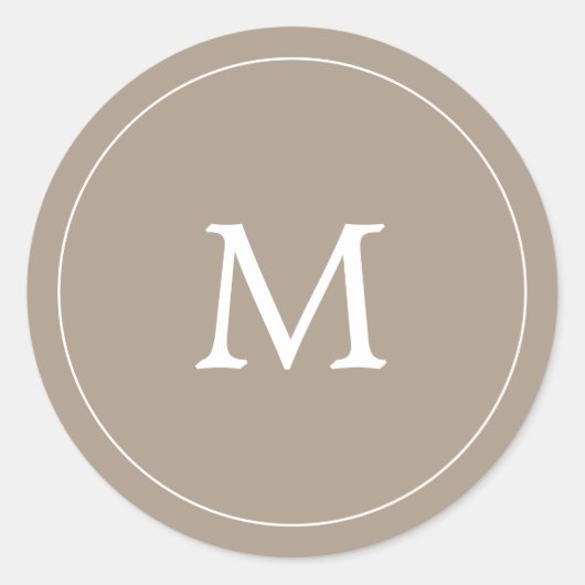 Braunholz-Hochzeit Runder Aufkleber (Vorderseite)