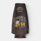 Braunholz jubelt und Bier jedes Alters Geburtstag Flaschenkühler (Vorderseite)