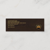 Braunholz Minimalistischer TAXI Chauffeur Mini Visitenkarte (Rückseite)