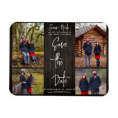 Braunholz Rustikale 4 Fotos Save the Date Hochzeit Magnet (Horizontal)